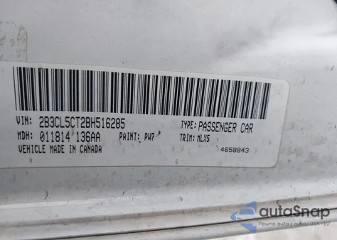 2011 Dodge Charger R/T из США, поврежденный, VIN 2B3CL5CT2BH516285